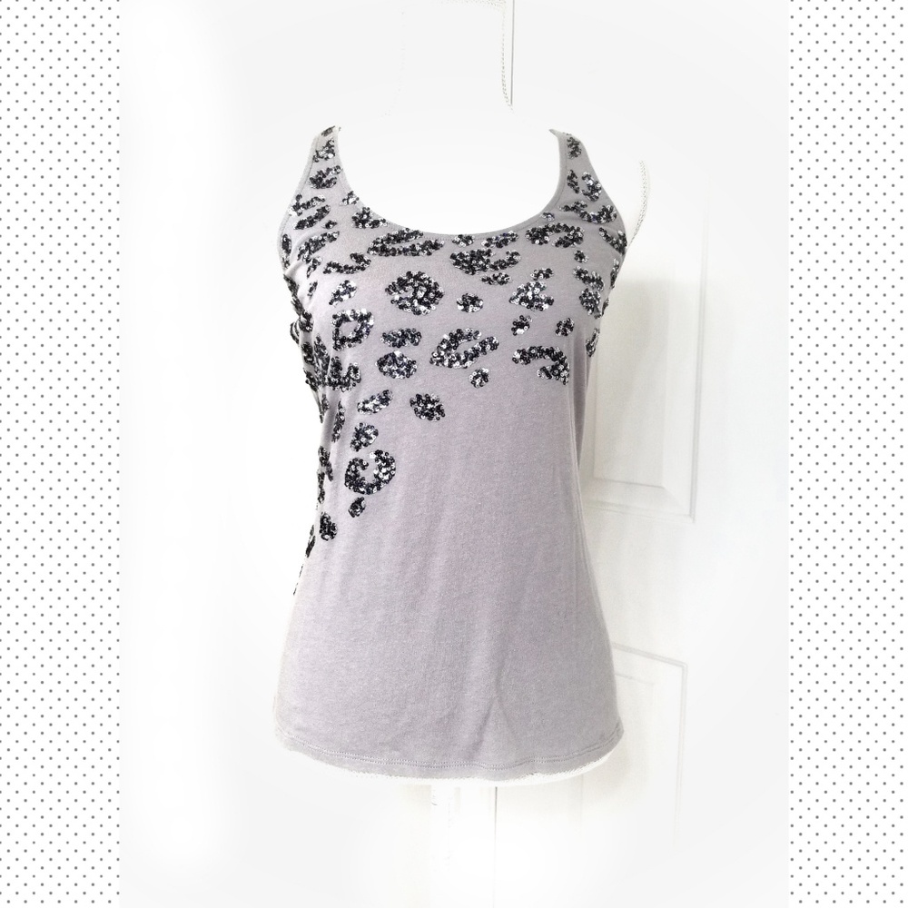 EXPRESS Gray sequin tank top